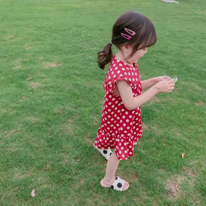 Peter Pan Collar Toddler Summer Dress Girl Ruffles Baby Girls Dresses Pure Cotton Princess Holiday Party Red 2019 Kids Clothing | Детская