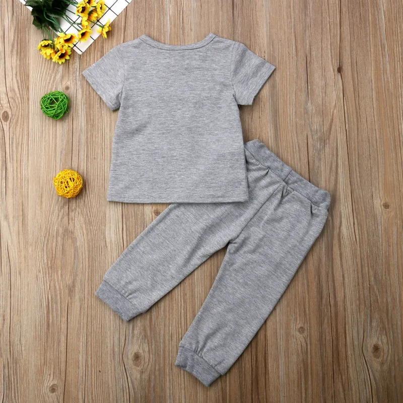 Toddler Kids Baby Girls Boys T-shirt Tops Long Leggings Pants Outfit Summer 0-4Y leisure various styles children sets sport | Детская