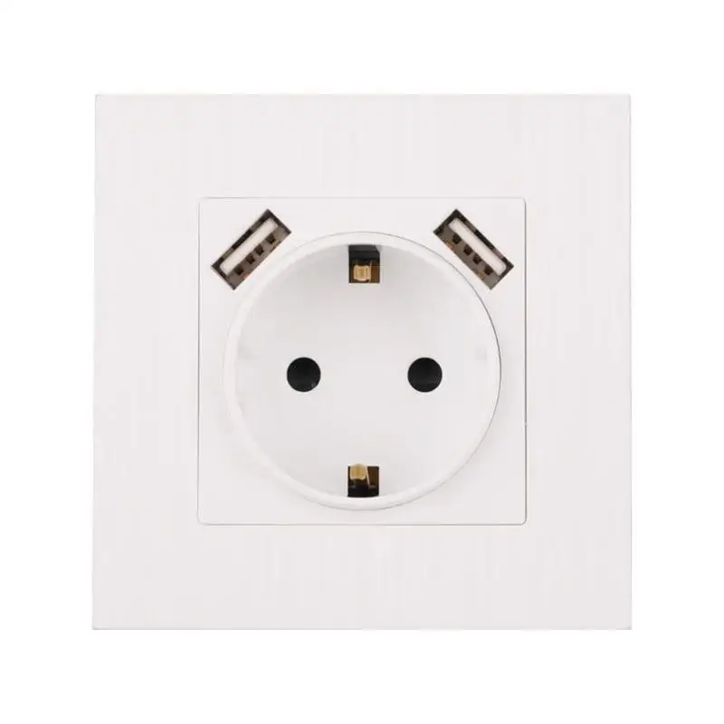 Электрическая настенная розетка с двумя USB портами 220 250 В 16 А электрическая