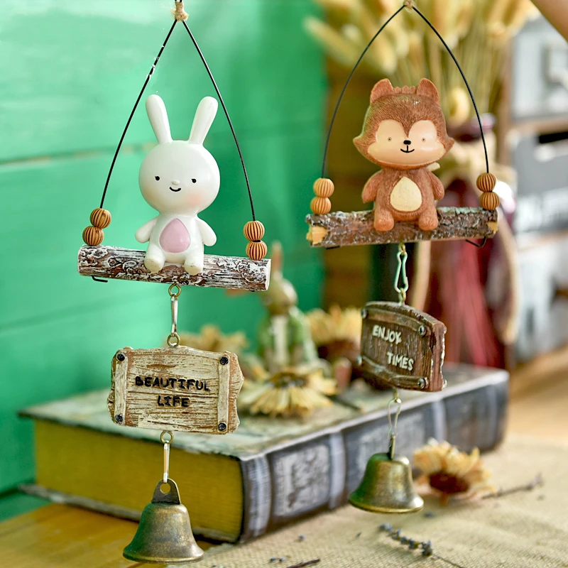 Totoro украшения для дома и сада клетка птиц украшение колокольчики лисы детский