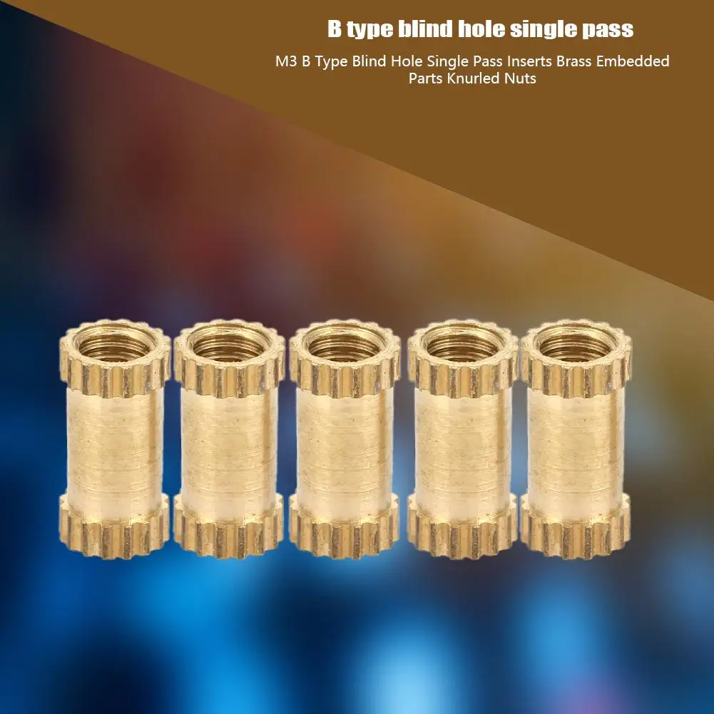 50 pcs M3 B Type Blind Hole Single Pass Inserts Brass Embedded Parts Knurled Nuts | Обустройство дома