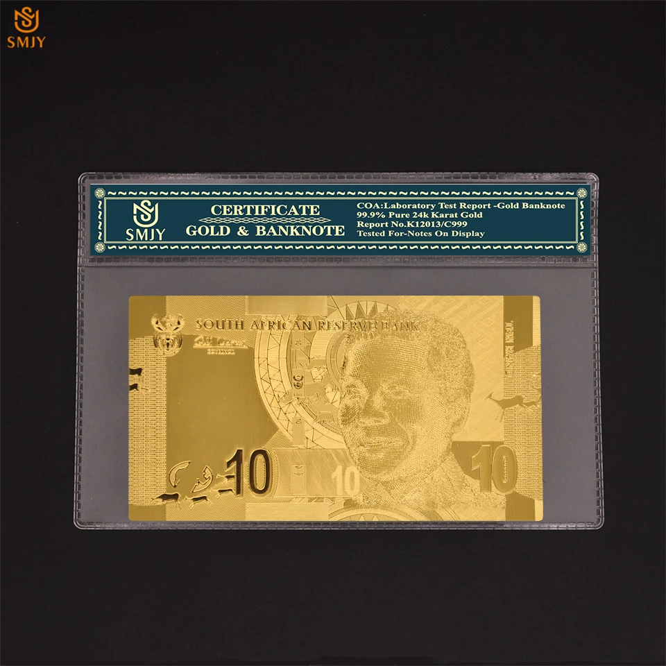 Горячая Распродажа африканские золотые банкноты 2014 Южная Африка 10 Rand
