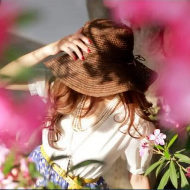 Летняя женская мода широкие поля из соломы оплетка Солнцезащитная шляпа УФ
