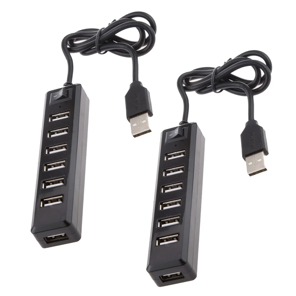 MagiDeal 2x Высокоскоростной 7 портовый USB концентратор 2 0 многоразветвитель