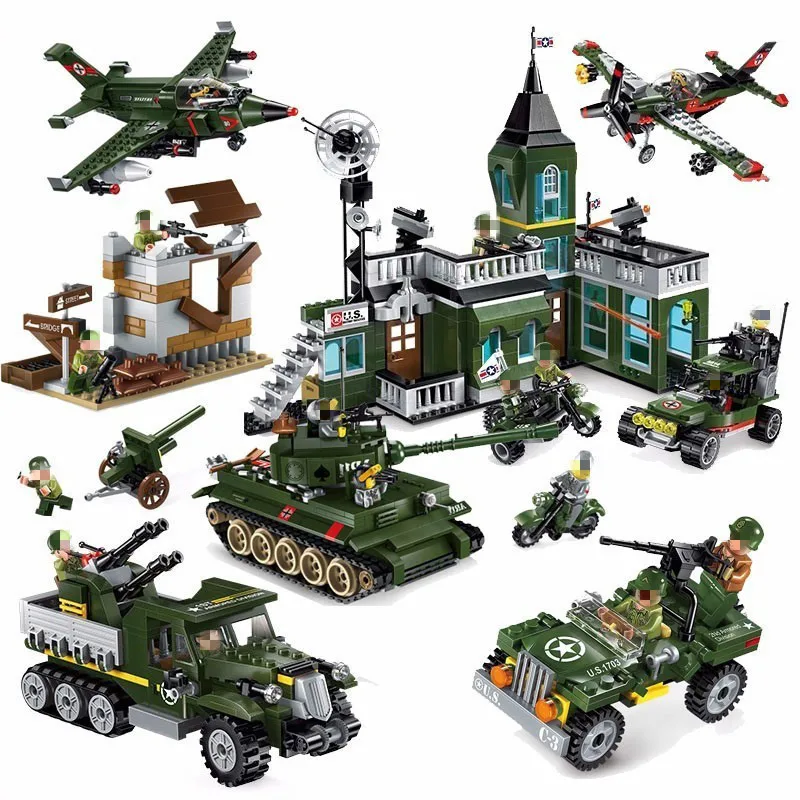 687pcs BattleForge The World Military Armor Aircraft Assembling Plastic Building Block Children Alpinia Small Grain Toys 1714 | Игрушки и