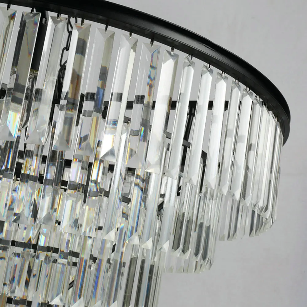 

Lustre LED Ring Vintage Loft Glass K9 Crystal Chandelier Lighting Fixtures Lights for Bedroom Living Room Kitchen