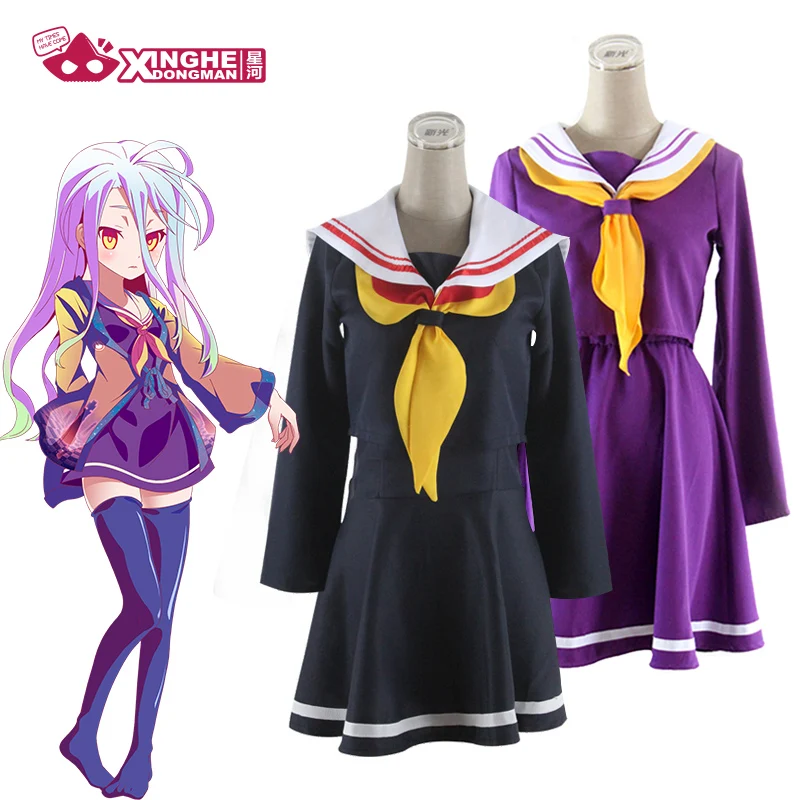 Milky Way Anime NO GAME NO LIFE sailor suit Unisex Shiro Cosplay Costume Long-Sleeved Uniform Cloth Costume