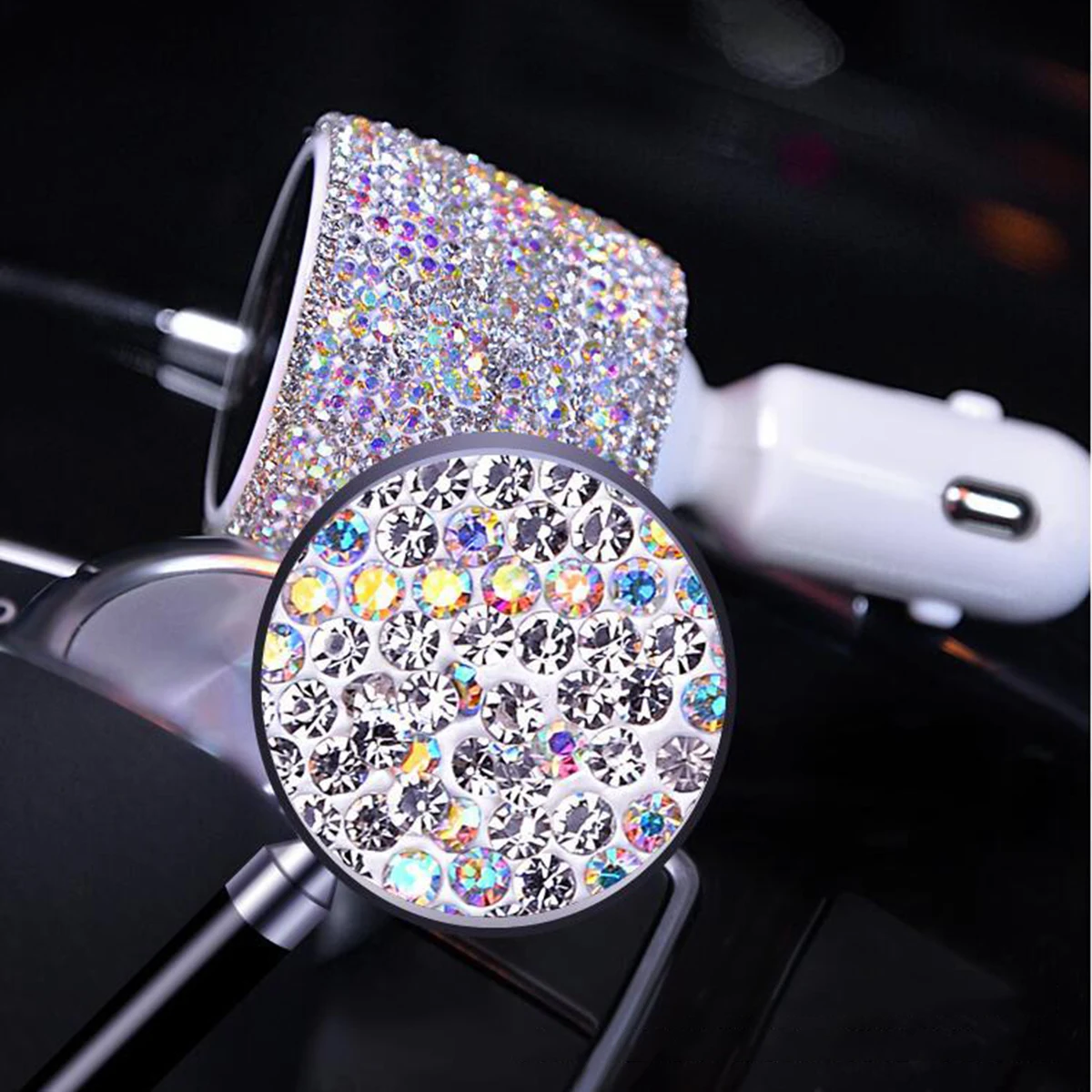 1 шт. Алмазный адаптер для автомобильного прикуривателя Dual 3.1A Prime ABS USB зарядка