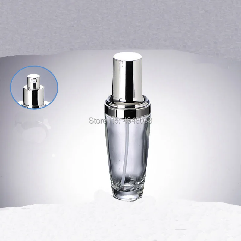 Эмульсия стеклянная бутылка пустой пресс насос Прозрачный многоразовый