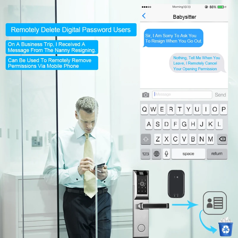 OULET дверной замок приложение Bluetooth Smart электронный биометрический шлюз для