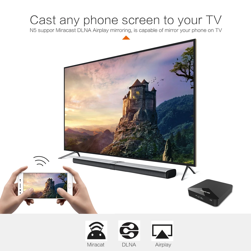 Magicsee N5 2 ГБ/16 ГБ Android 7.1.2 TV Box Amlogic S905X Четырехъядерный 4K 4G/5G двухдиапазонный WiFi BT4.1 HD