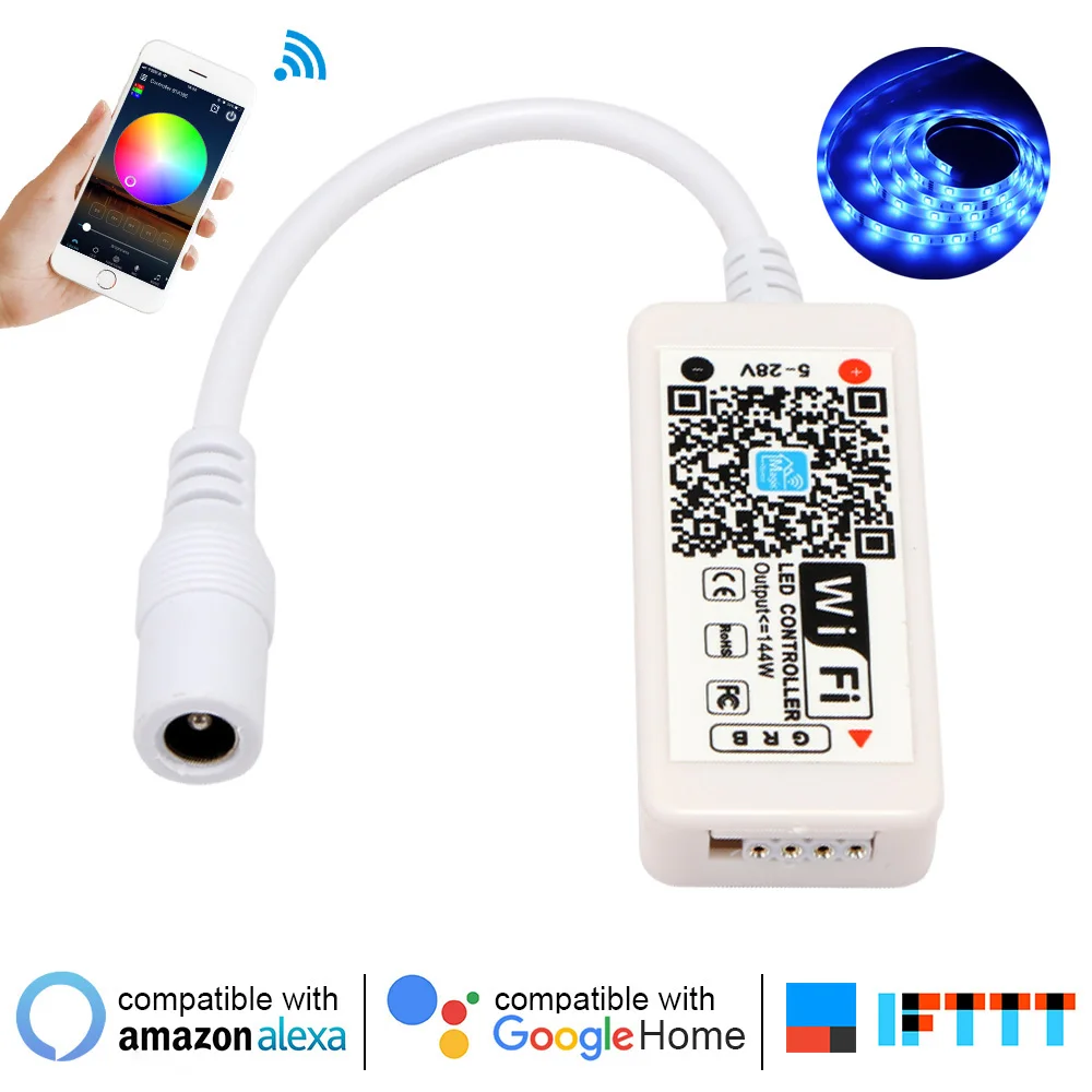 Умный контроллер для светодиодных лент с поддержкой Wi Fi совместим Alexa Google Assistant и