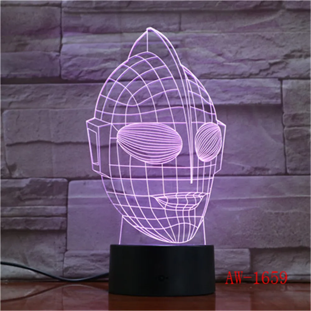 Novetly Lampara Ultraman Altman 3D RGB светодиодный ночной Светильник Настольный светильник USB