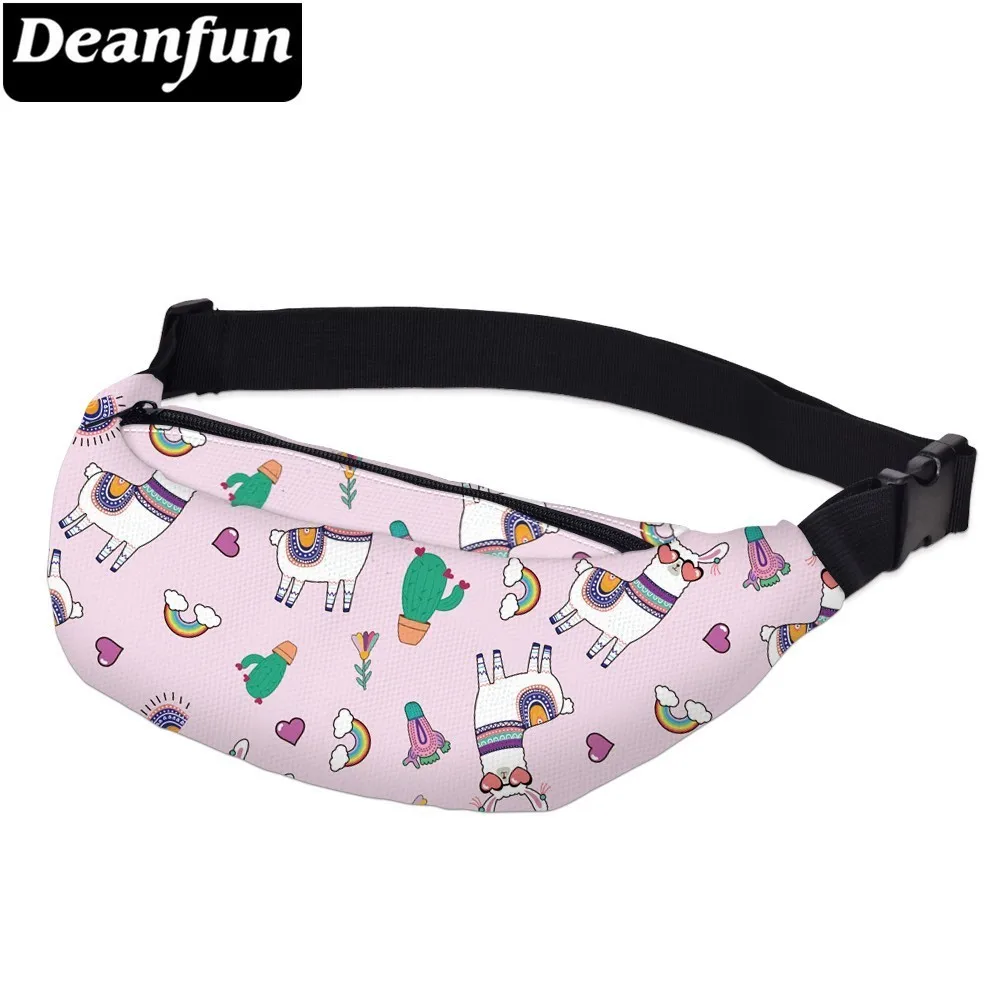 Deanfun женская сумка с принтом Радужная лама водонепроницаемая на талию для мужчин