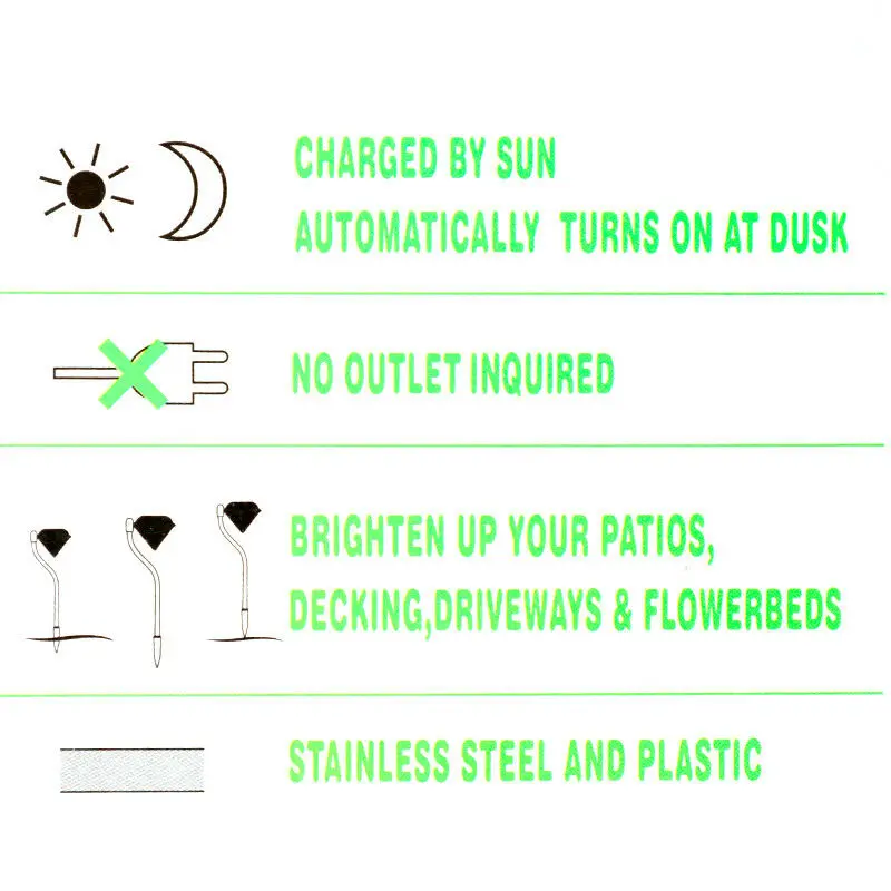 4 шт./компл. Солнечный светодиодный свет сада Diamond огни рампы ландшафтное