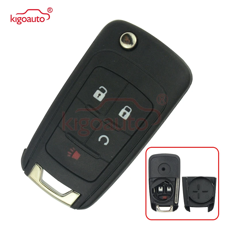 

Kigoauto Flip remote key shell case 3+1 button OEM #20873620 for Chevrolet Cruze Buick 2010-2015