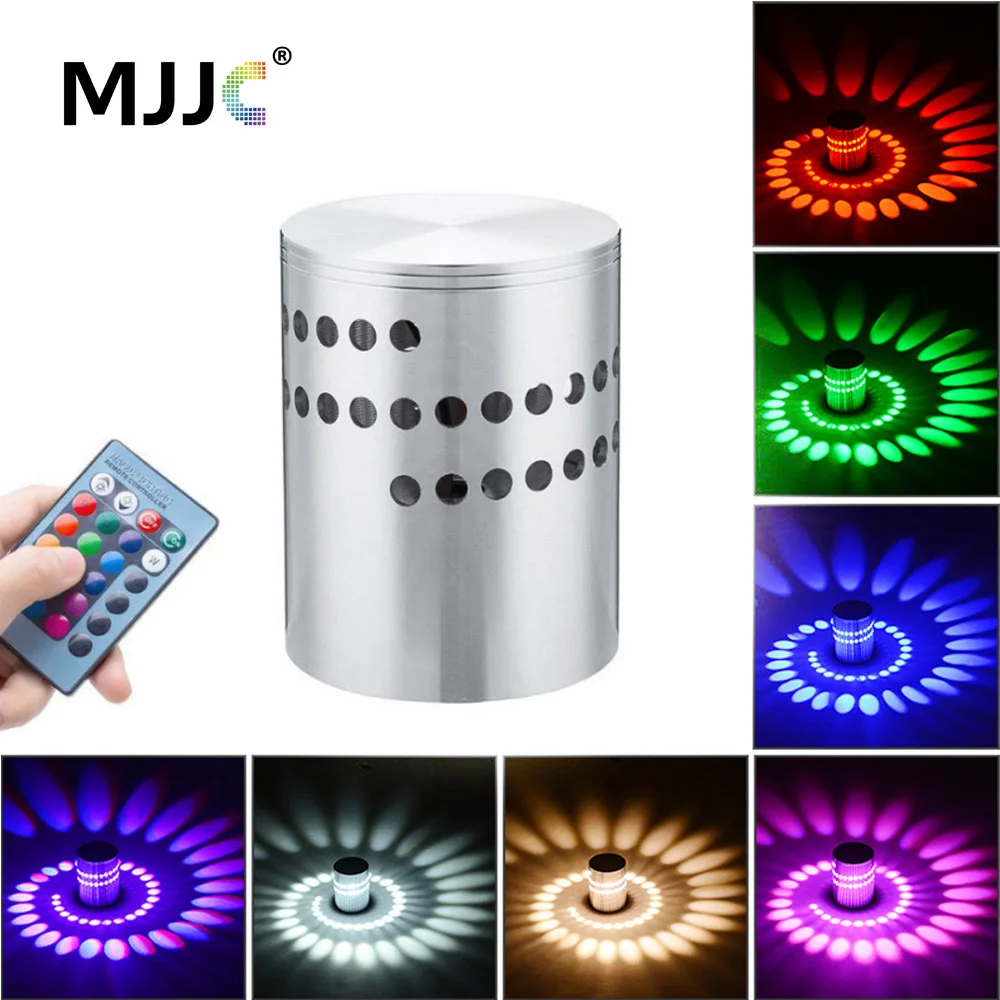 

RGB светодиодная настенная лампа, светильник 220 В, бра, лампа для декора лофта, 110 В, спиральная лампа с регулируемой яркостью, 3 Вт, светодиодны...