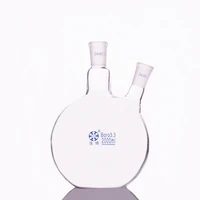 two necked flask oblique shapewith two necks standard grinding mouthcapacity 2000ml 2440two necked flat bottom flask