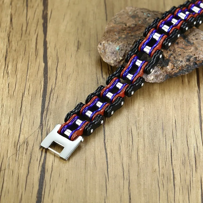 15 мм широкий большой велосипед мотоцикл цепь браслет из нержавеющей стали