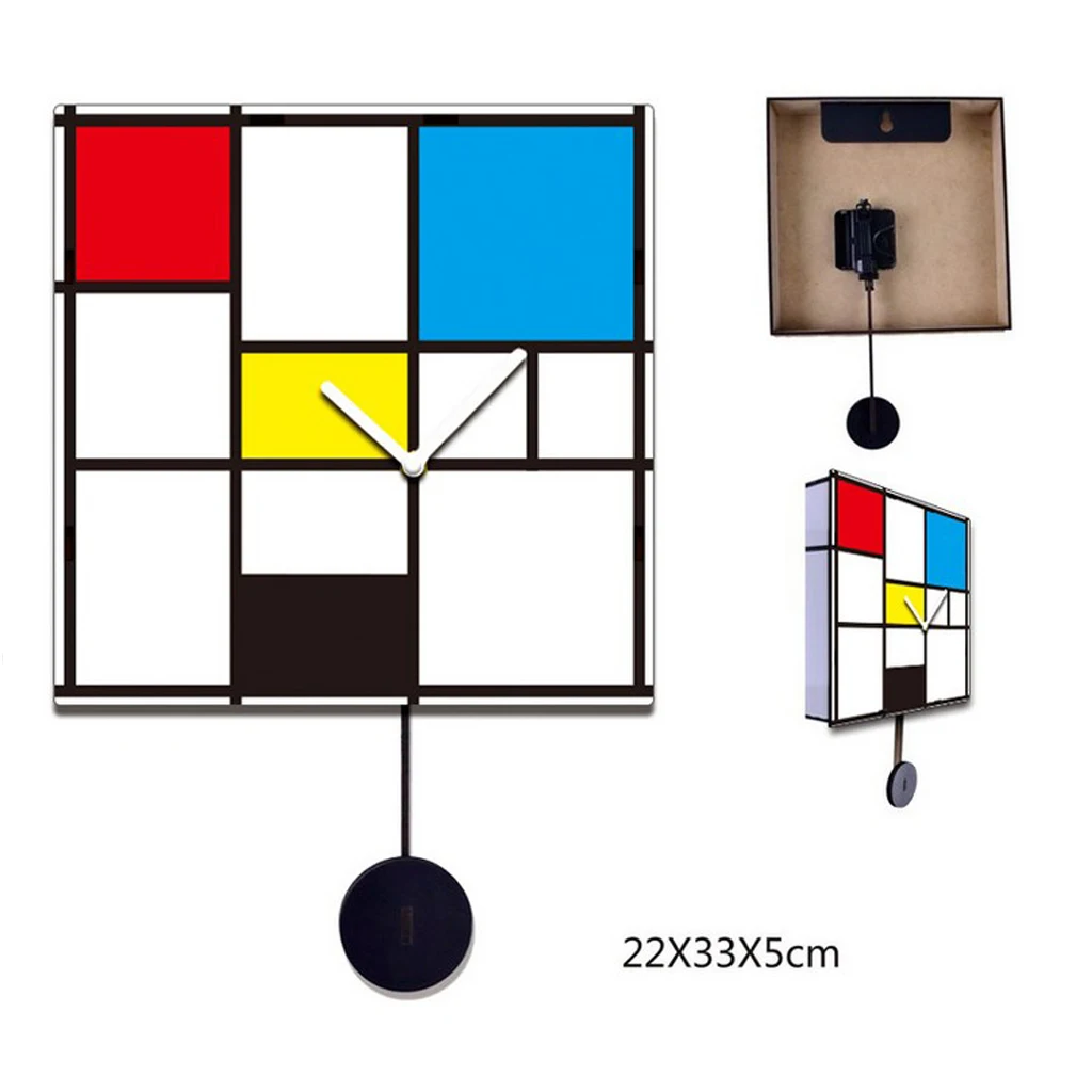 Кварцевые настенные часы с деревянной сеткой 22x33x5 см | Дом и сад