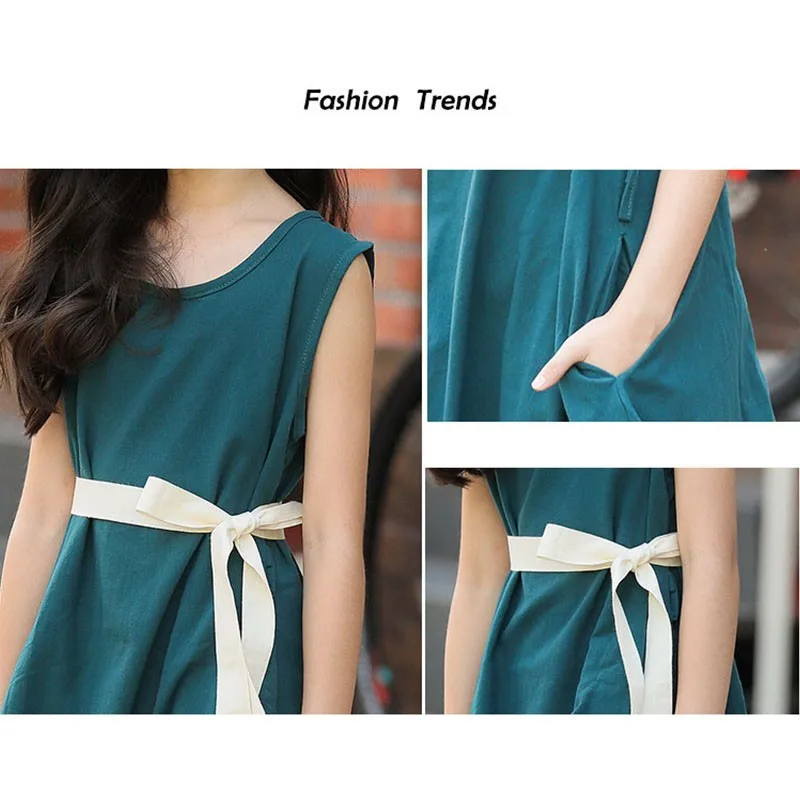 Teenage Child Girl Dress Princess Cotton Linen Summer 2019 Kids Dresses For Girls 15 17 13 11 9 7 5 Years Old Green Yellow | Детская