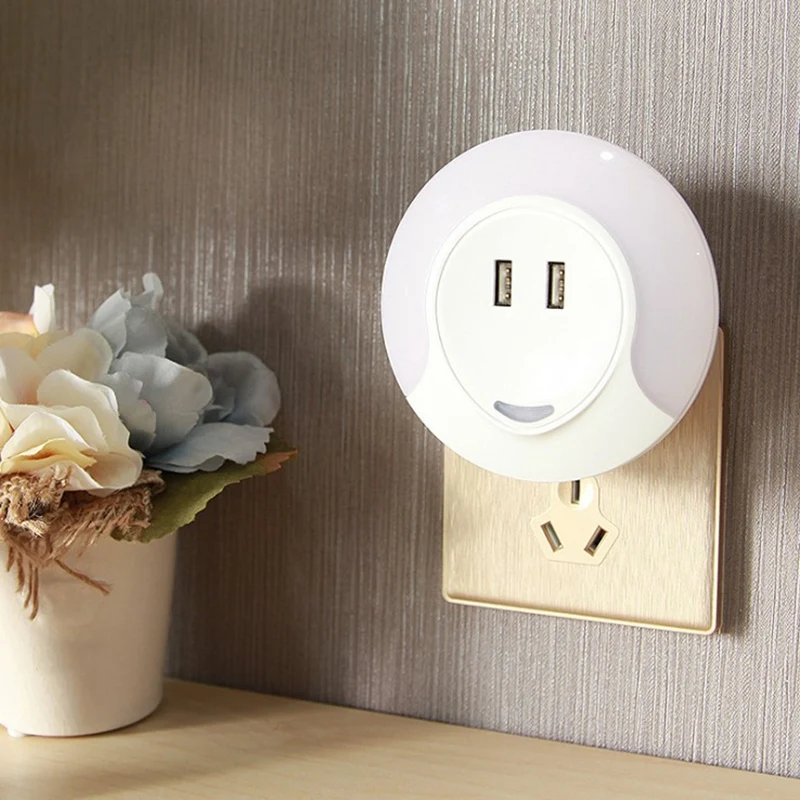 Новый настенный светильник светодиодный с датчиком для спальни Ночной 2 usb