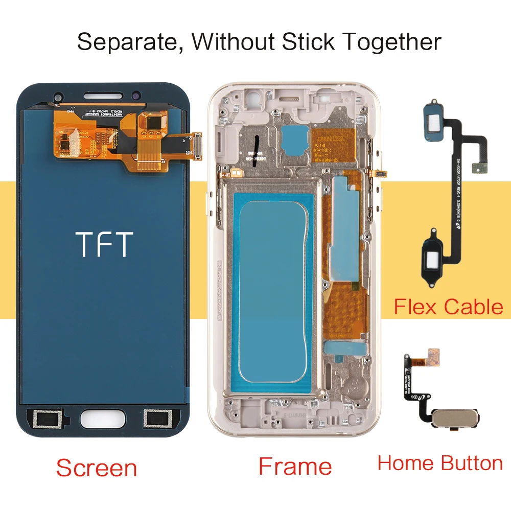 ЖК-дисплей TFT Srjtek A320F для Samsung A3 2017 сенсорный дигитайзер Датчик рамка Galaxy A320 экран