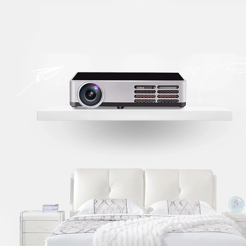 Портативный Android ручка Dlp600W Wifi домашний кинотеатр Hd мини умный проектор с