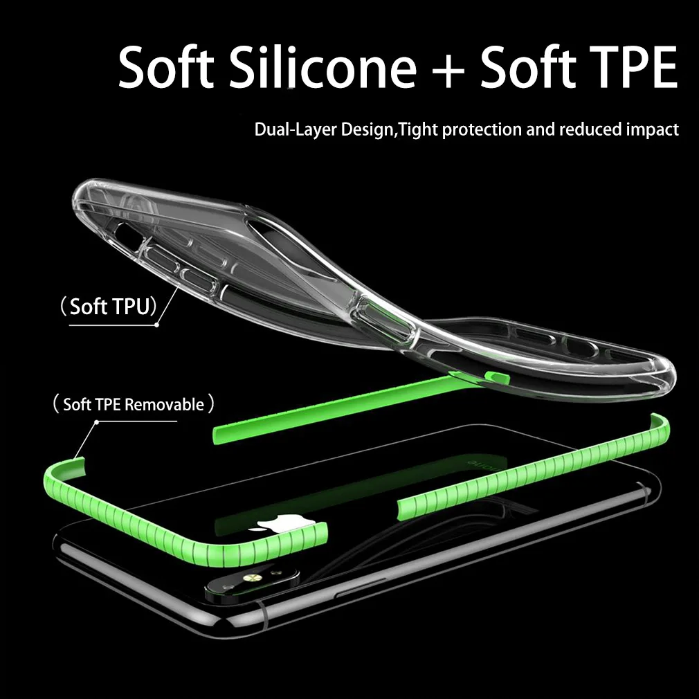 Силиконовый чехол для Iphone 7 8 XR X XS Max 6 S Plus Clear TPU телефона Coque анти-стук прозрачный