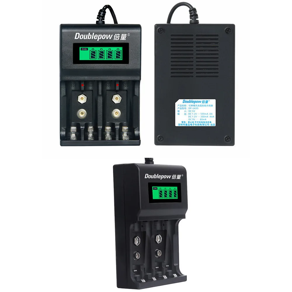 4 слота 9v зарядное устройство LCD Смарт быстрое для Aa Aaa (6f22) NiMH/NiCd аккумуляторная