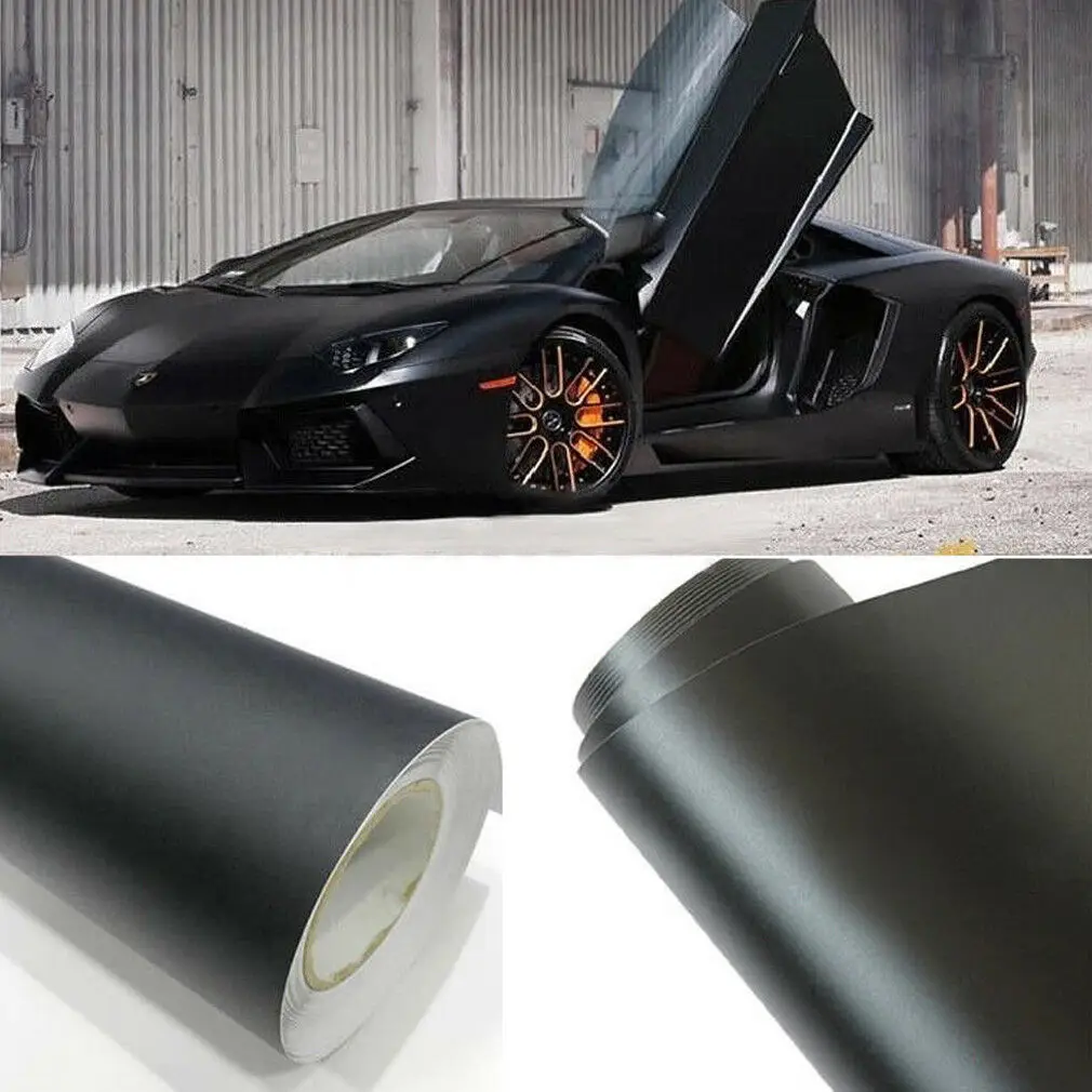 1 52 м X 30 см матовая атласная Черная Автомобильная виниловая пленка наклейка