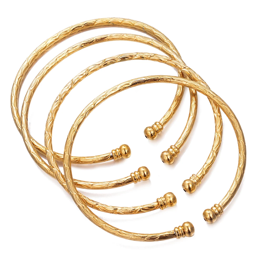 

4pcs/Lot Can Open Dubai Ethiopian Gold Color Bangles For Girl Bride Wedding Africa Arab Bracelet Jewelry Wholesale B160