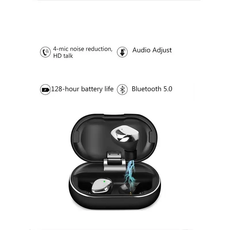 БЕСПРОВОДНЫЕ стереофонические bluetooth гарнитура TWS In Ear металлический сабвуфер Hi Fi
