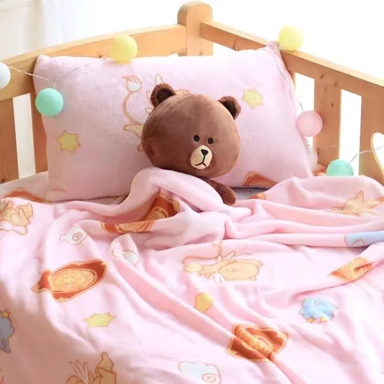 3 размера, мультяшный персонаж, Сакура, каваи, молодой, креативный, для общежития, удобное, теплое, мягкое одеяло, плюшевая набивная наволочка, подарок