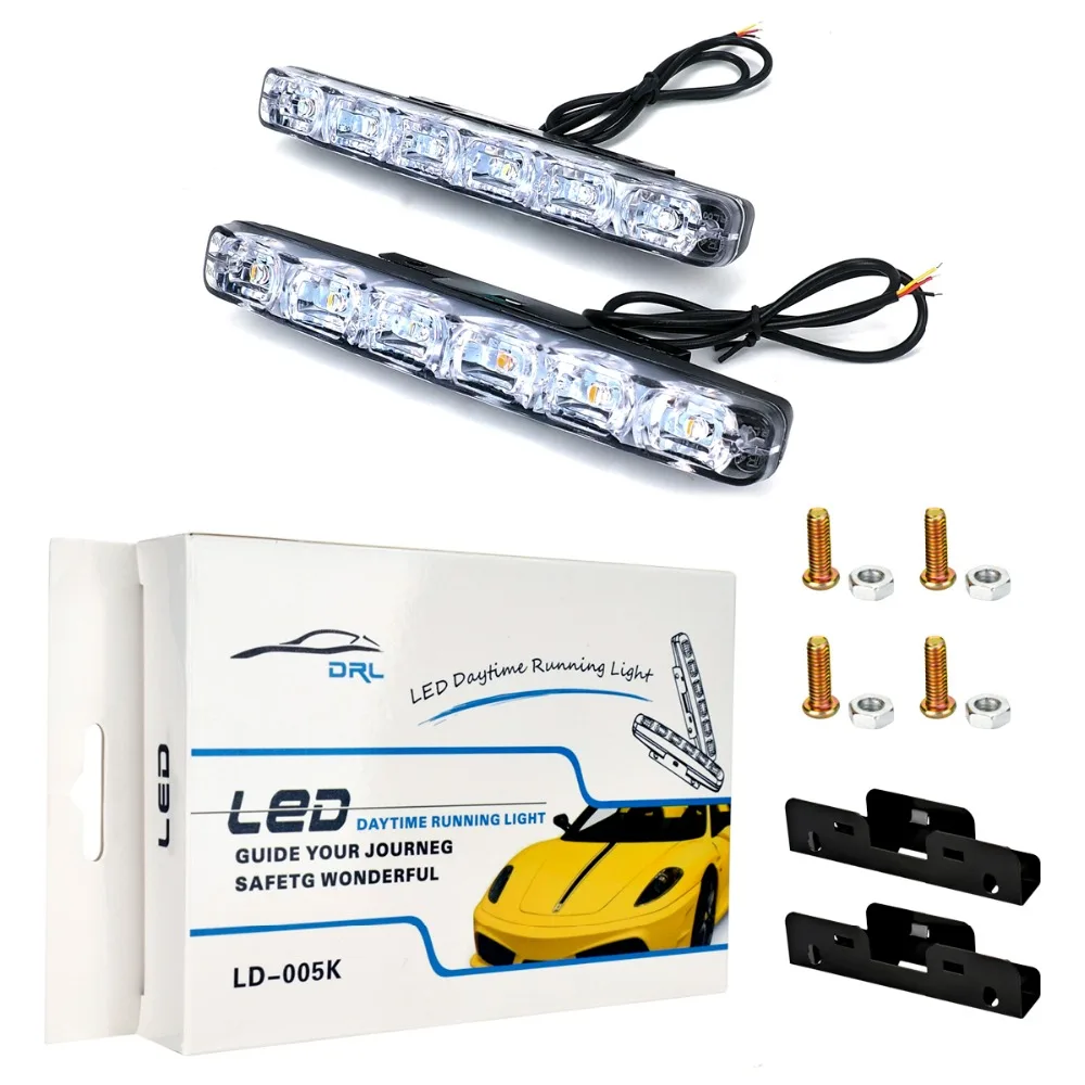 2 шт. универсальный дневной ходовой светильник 6LED DRL Комплект для Renault Megane 3 Duster Captur