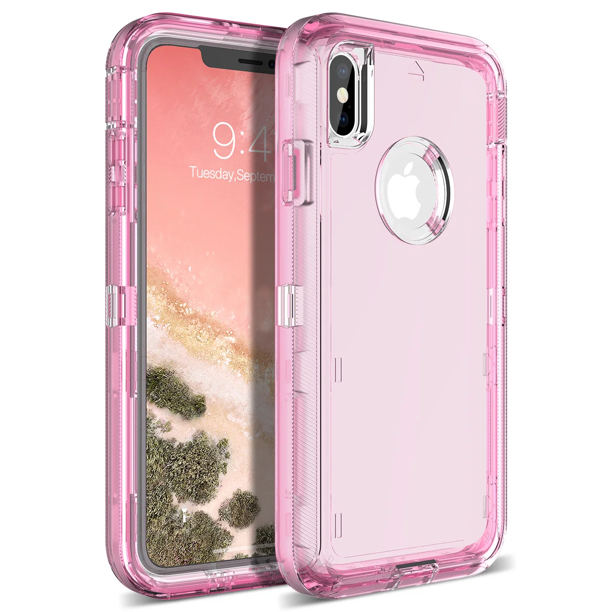 Роскошный Жесткий Чехол для iPhone X XR XS Max 6 6s 7 8 Plus 360 чехол с роботом прозрачный