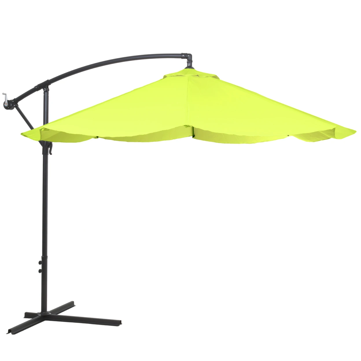 Офсетная 10 футов алюминиевая подвесной садовый зонт Lime Green с поперечным