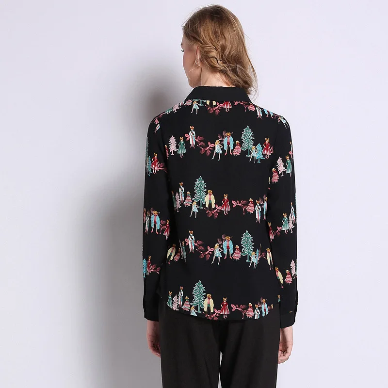 Cute Cartoon Print Shirts Women Long Sleeve Blouses Plus Size 4XL 5XL 2019 New Spring Ladies Tops Casual Clothing Chemise Femme |