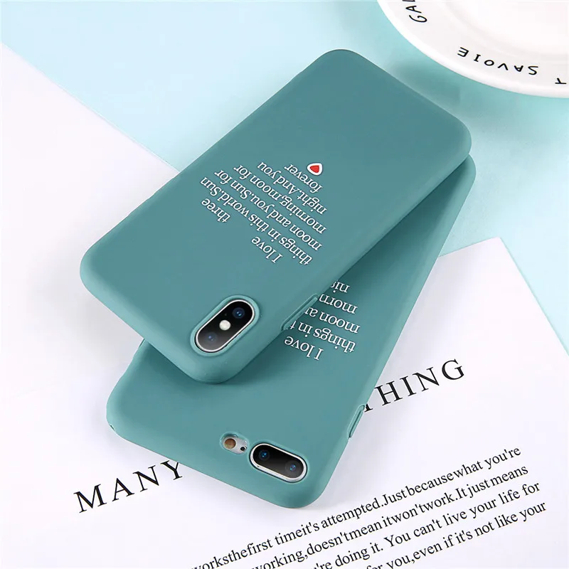 Lovebay прекрасный мультфильм письмо чехол для iPhone X 6 S 7 8 Plus XR XS MAX Модный мягкий