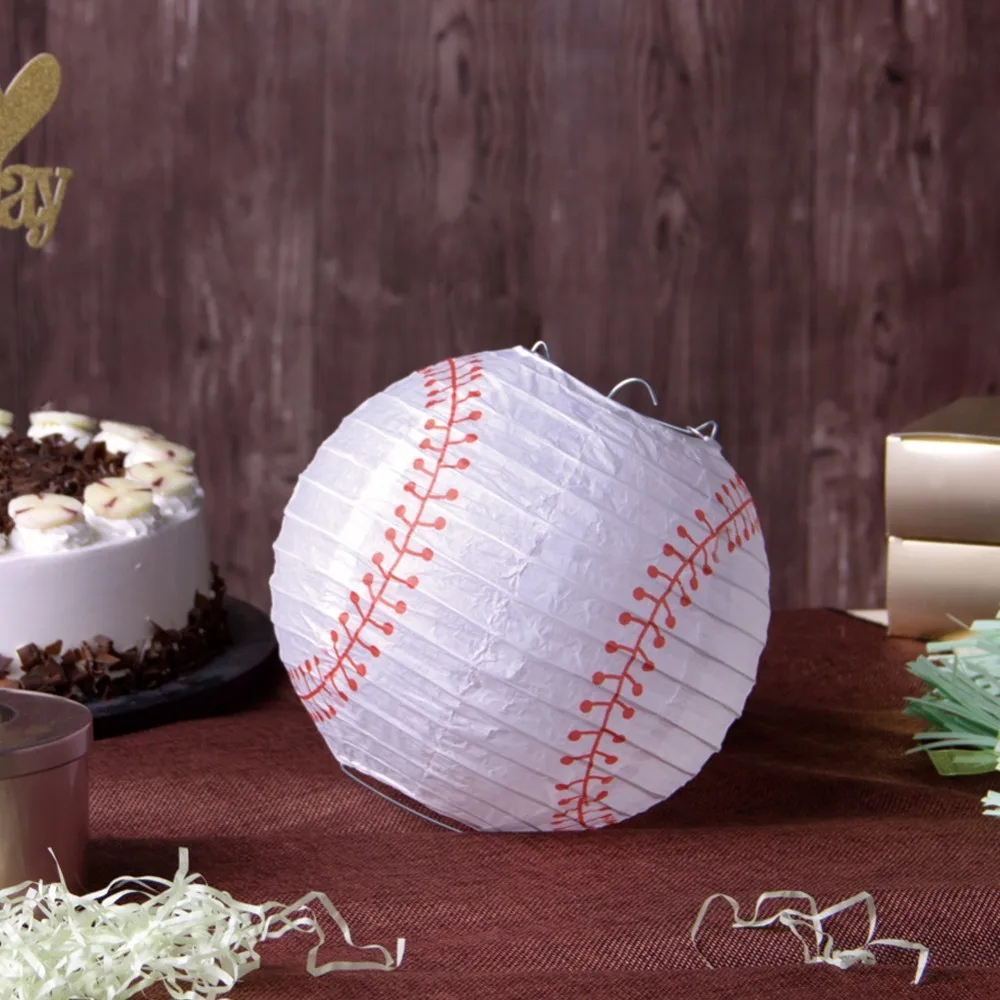 Pack Of 3pc 20cm 8'' Baseball Shape Hanging Paper Lantern For Sports Theme Fans Party Birthday Home Decoration | Дом и сад