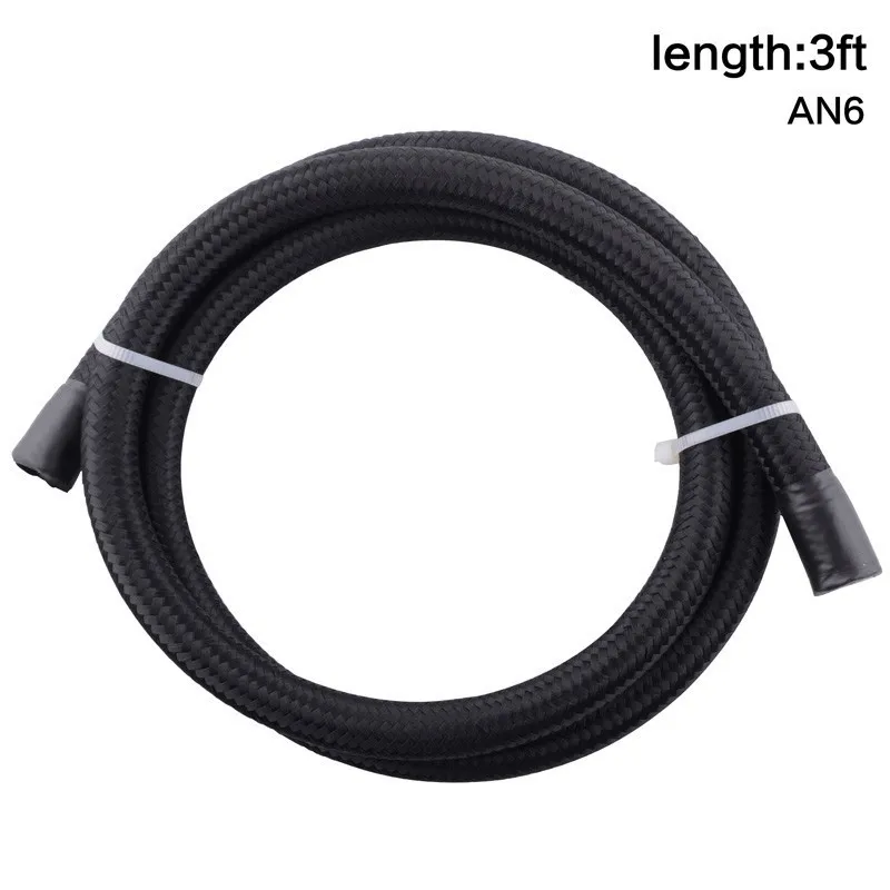 Шланг шланговый Универсальный AN6 из ПТФЭ 1 м в нейлоновой оплетке|Подача и