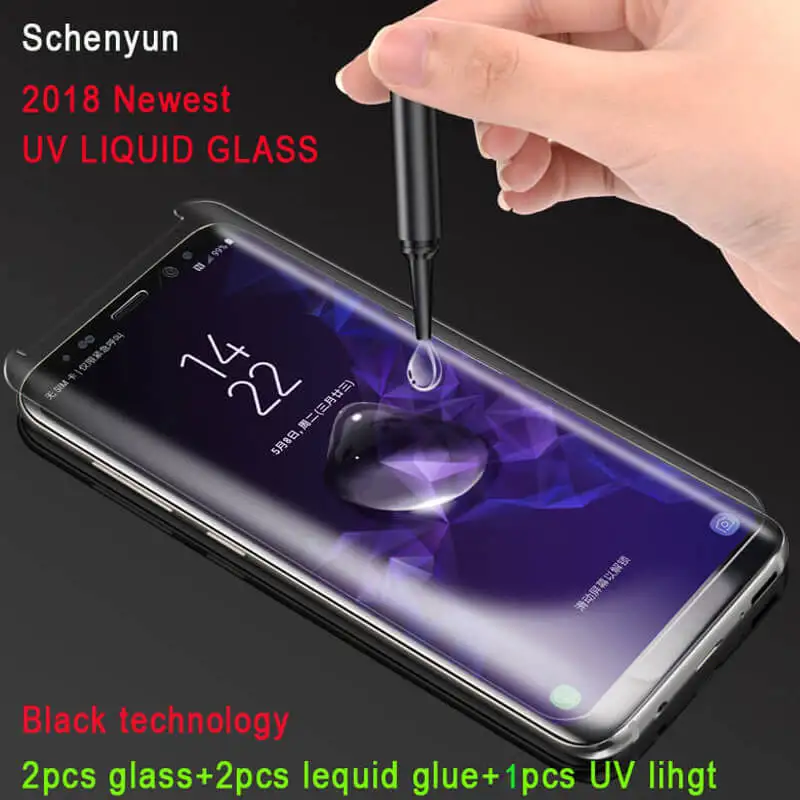 2 шт Защитная пленка для экрана samsung Galaxy S10 plus S10E S9 S8 S7 S6 Edge полностью клеящееся УФ