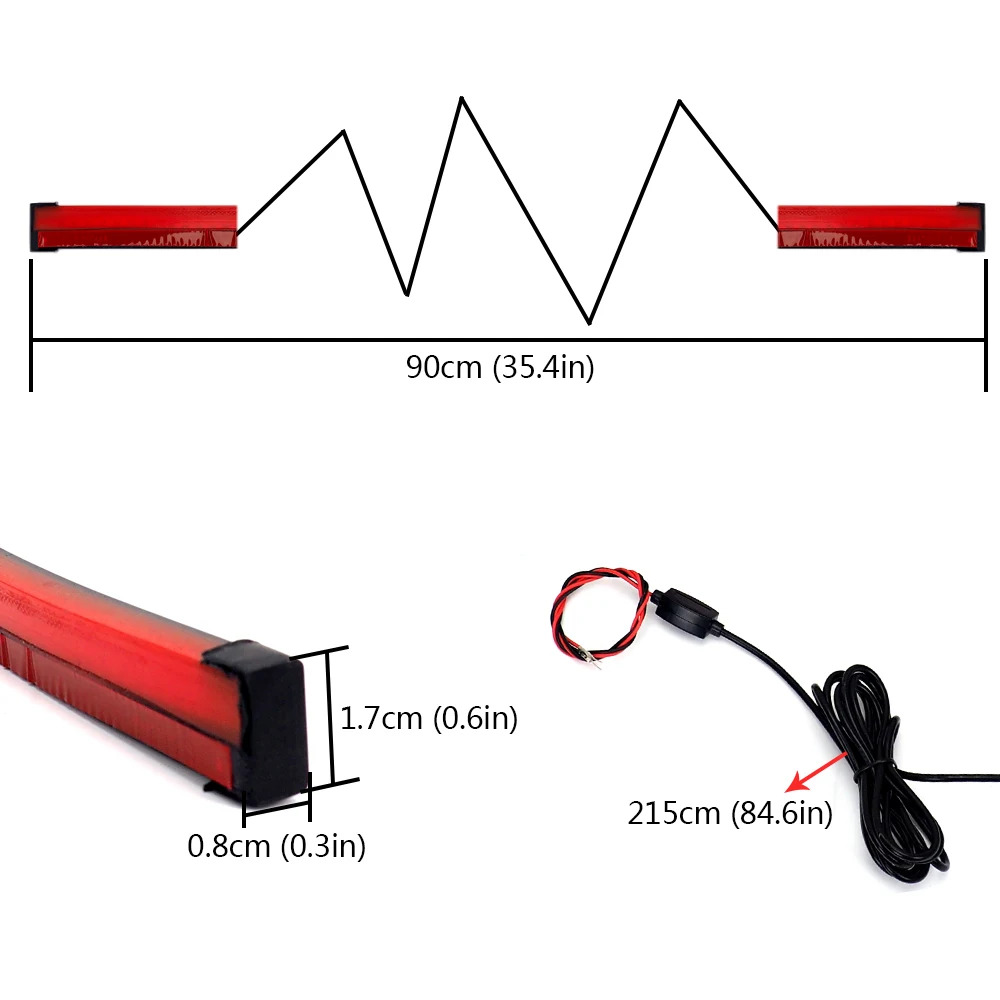 90 см супер яркий гибкий Предупреждение ющий светильник автомобильные
