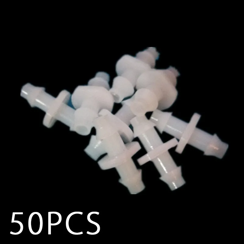 50 шт. прямой колючий двойной способ капельного орошения соединение для 4/7