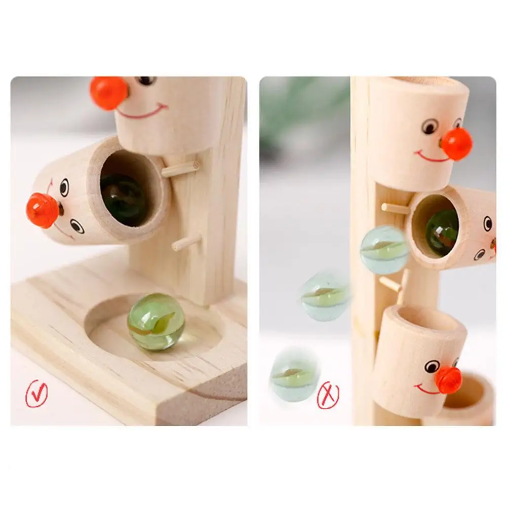 Детские деревянные блоки Монтессори дерево мраморный шар беговая дорожка