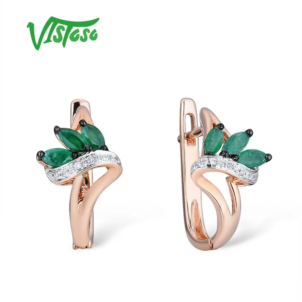 VISTOSO 14 K 585 серьги из розового золота для женщин Гламурные Элегантные классические