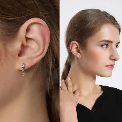 S92-5 Sterling SIL Fashion Jewelry Retro Horns Climber Crawler Cuff Hook Earrings A1137 | Украшения и аксессуары