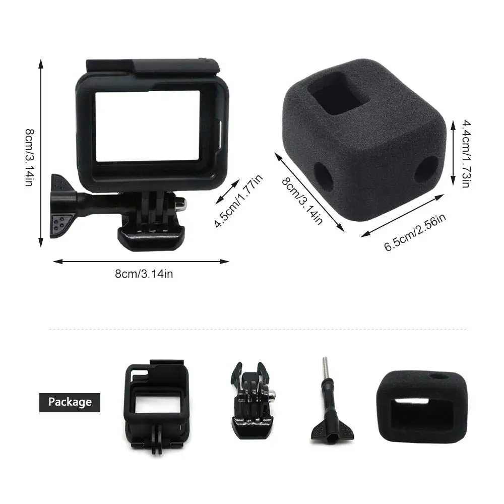 Защитный чехол с рамкой + крышка на лобовое стекло для Gopro Hero 7/6/5/Hero Hd аксессуары