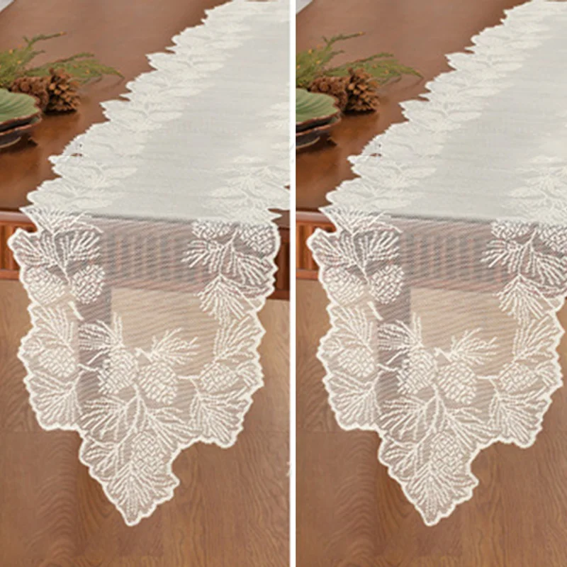 Настольная дорожка 13*68 дюйм(ов) белый кружевной флаг Свадебная скатерть вечерние