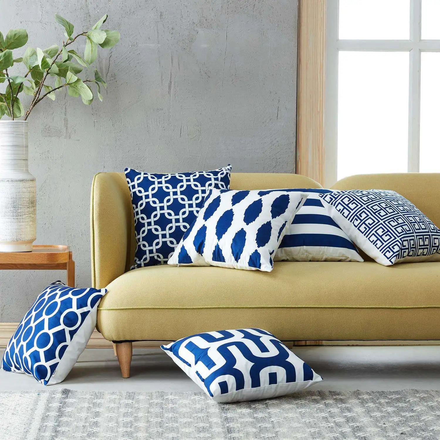 CNIM Hot Navy Color Cushion Cover 18 X Inch Decorative Square Throw Pillow Cases For Sofa Bedroom With Invisible Zipper 45 | Дом и сад